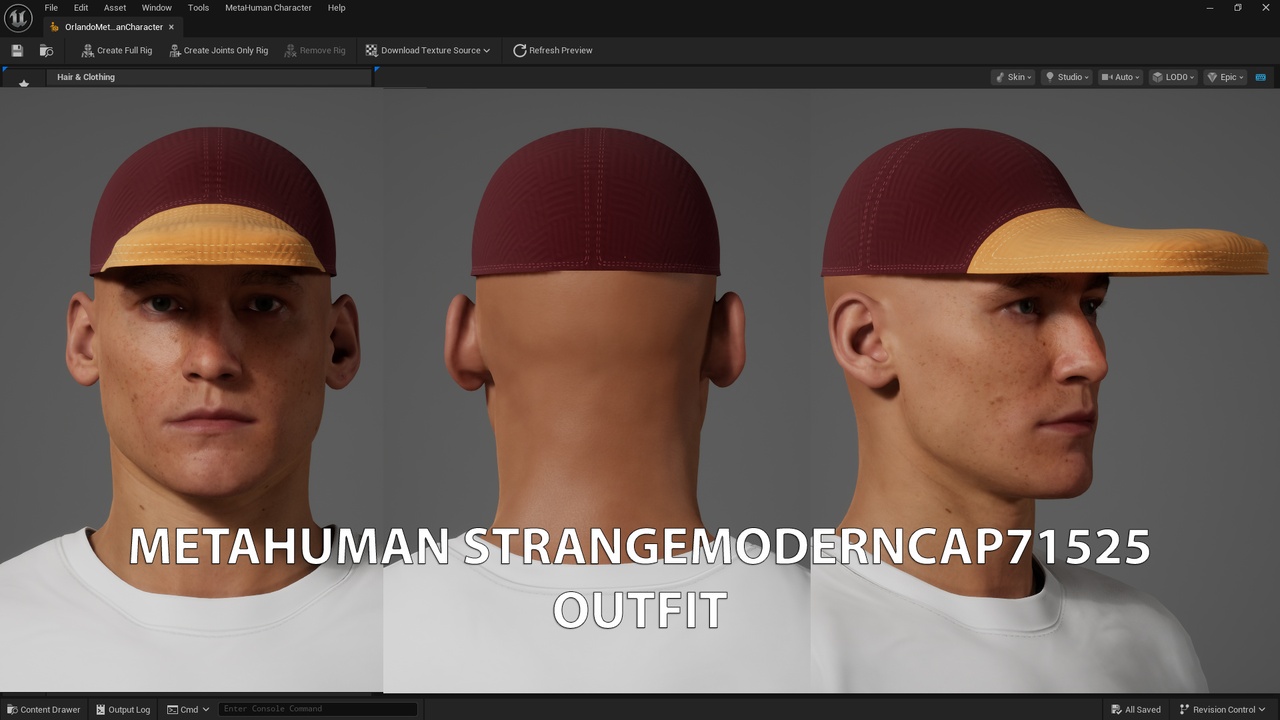 Media 1 for listing MetaHuman StrangeModernCap71525 Outfit