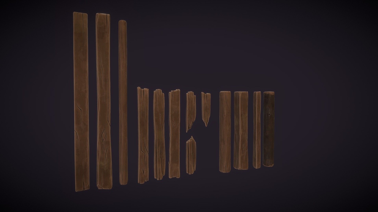 Media 1 for listing Stylized wood beams and logs (gameready assets)