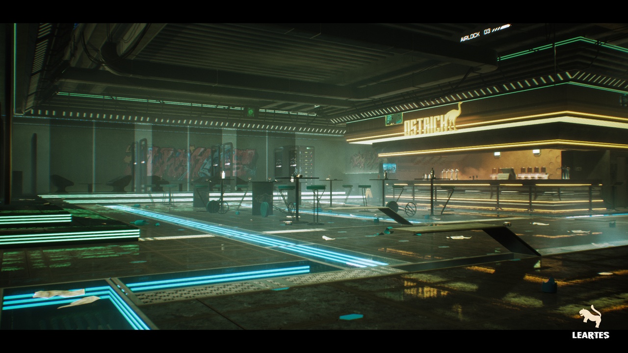 Media 1 for listing Cyberpunk Night Club Environment ( Scifi Pub Interior Cyberpunk Cyberpunk )