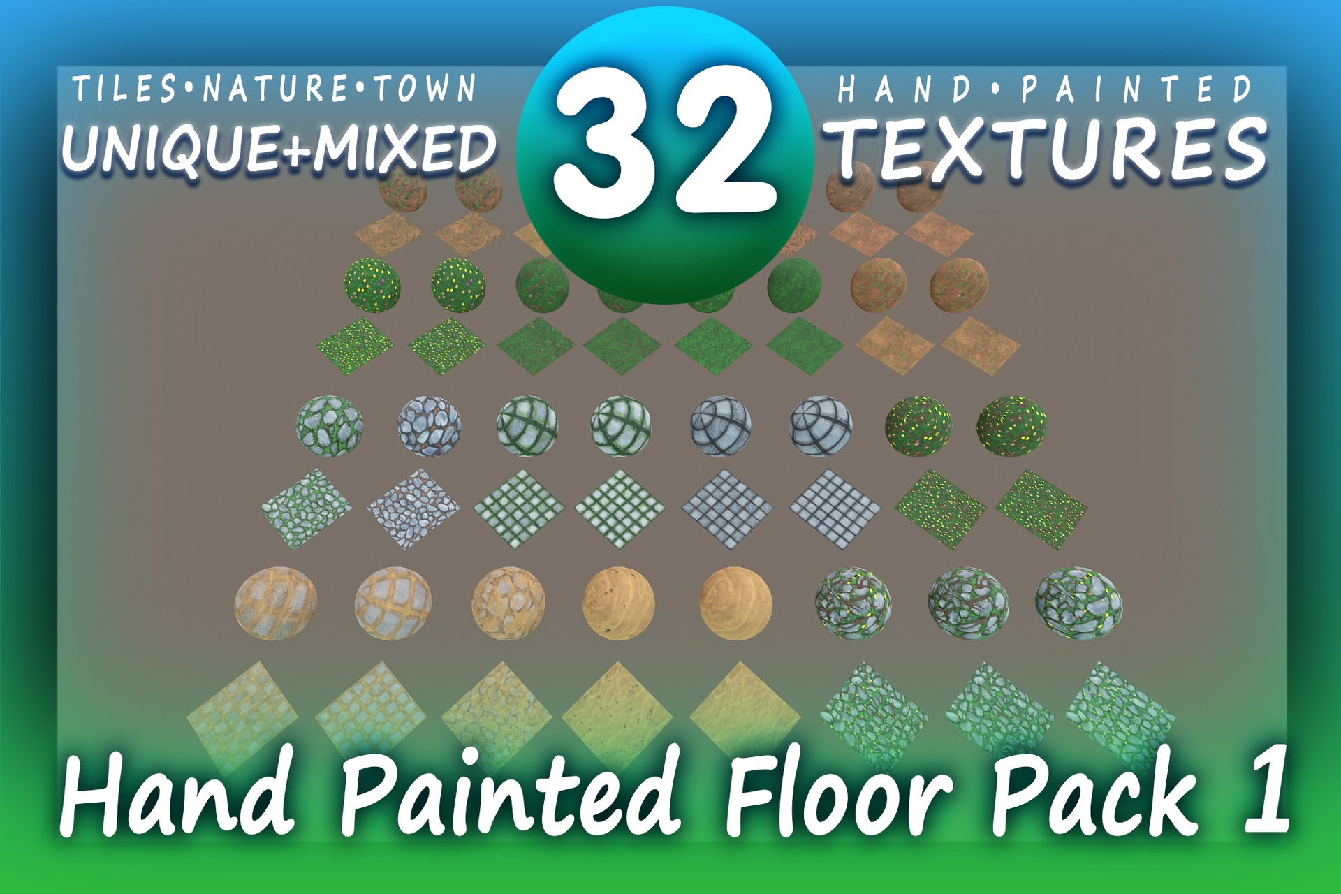 Media 1 for listing Hand Painted Floor Pack 1