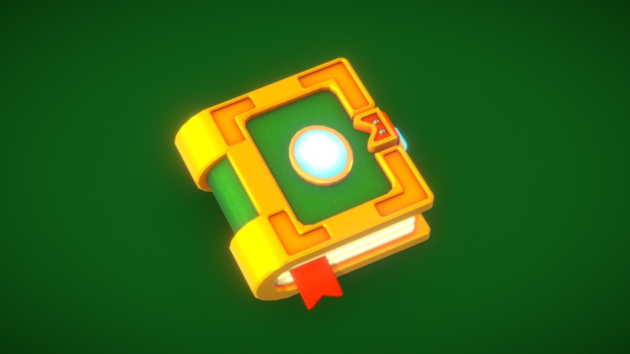 Media 1 for listing Stylized Low Poly Fantasy Spell book