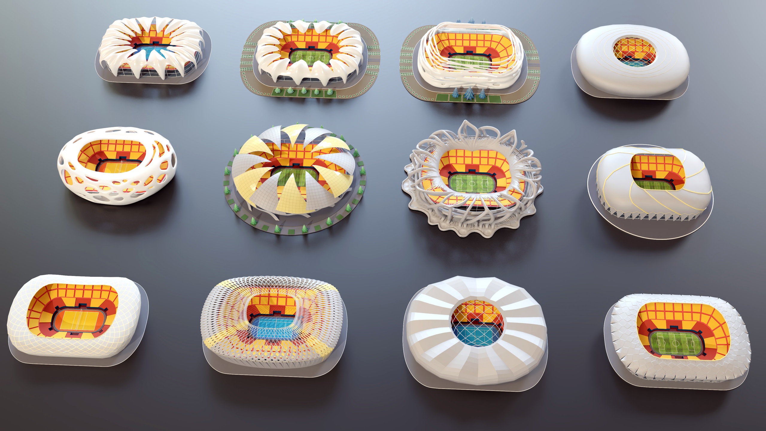 Media 1 for listing Stylised Sport Stadium Collection - 12 Low Poly Modular 3d Assets