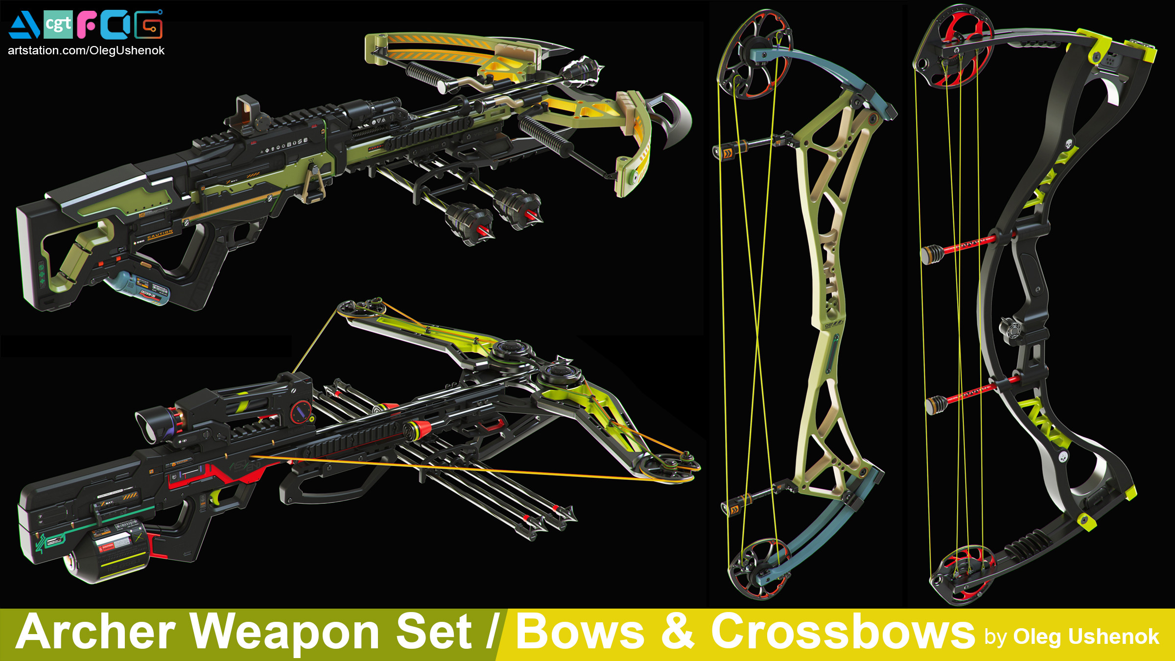 Archer Weapon Set Crossbow and Bow | Fab