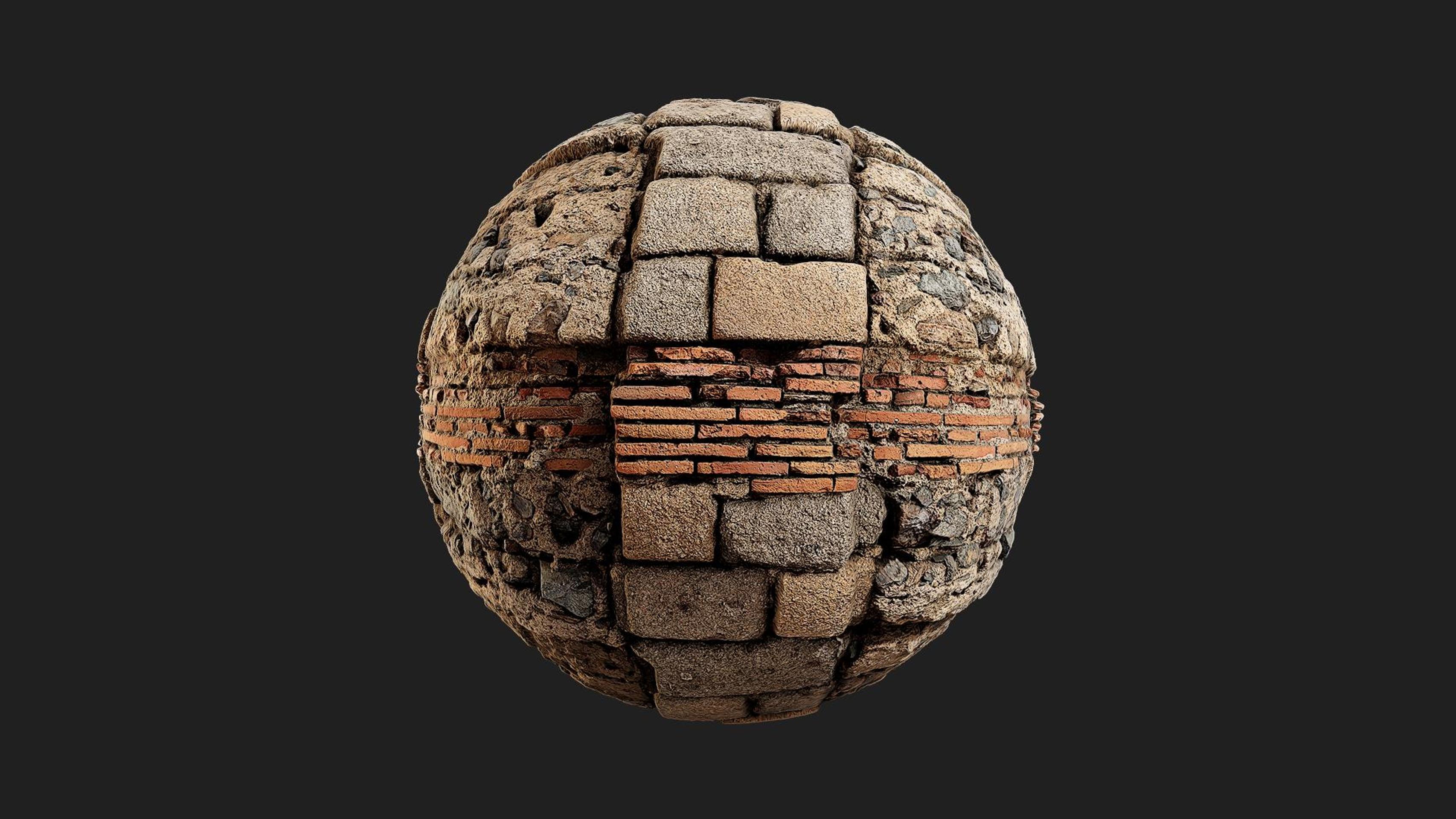 Roman Damaged Brick Wall | Fab