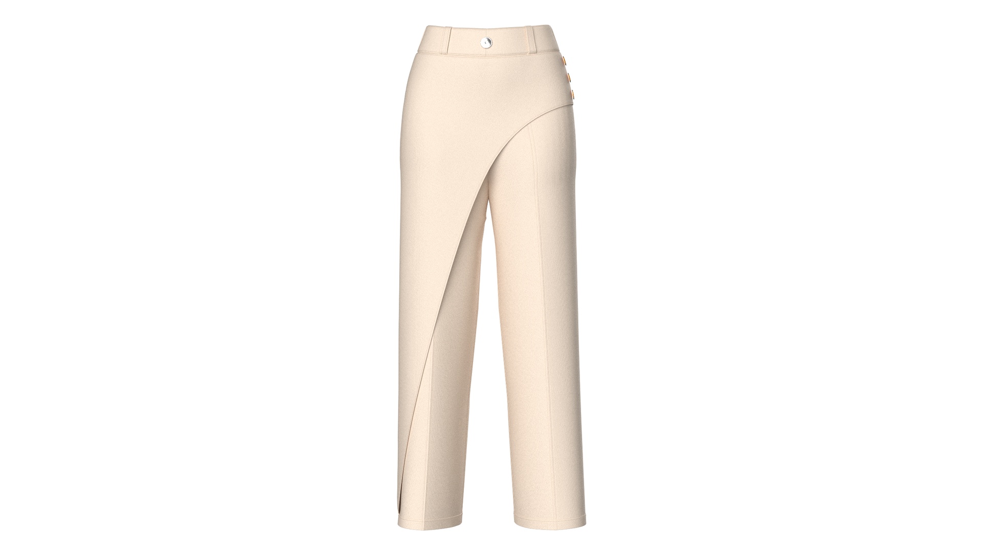 Media 1 for listing Girls Overlapping Skirt Trouser With Side Buttons | High Poly