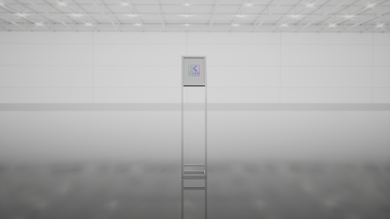 Media 1 for listing Chrome Display Totem – Minimal Stand with 30×20cm Showcase Panel