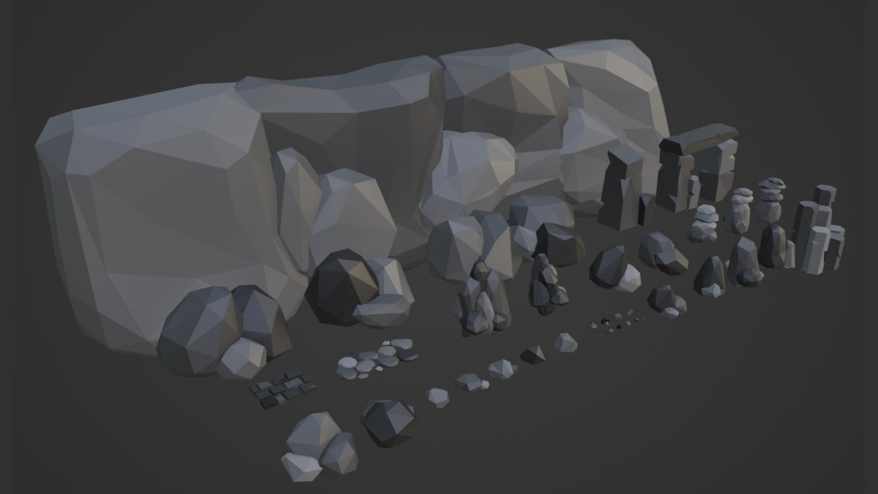 Media 1 for listing Low Poly Rocks