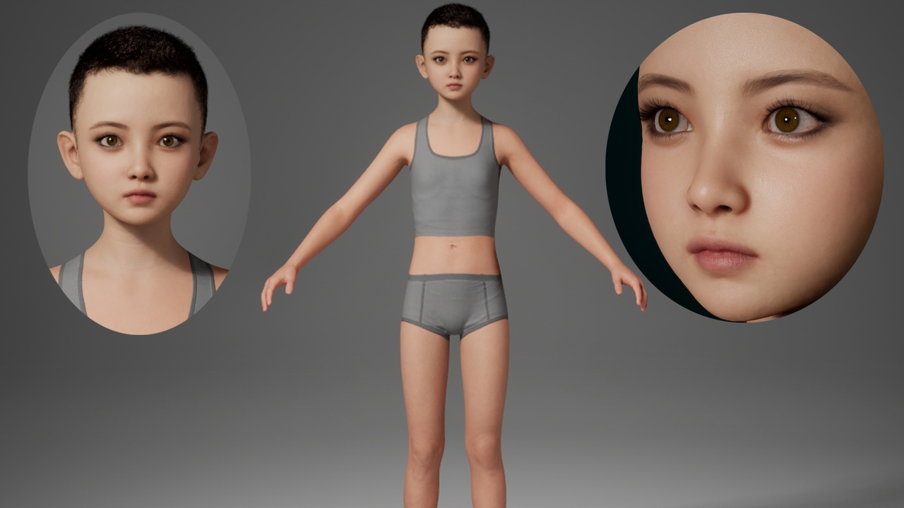 Media 1 for listing Editable MetaHuman boy - Baoling.With hair, no clothing included.