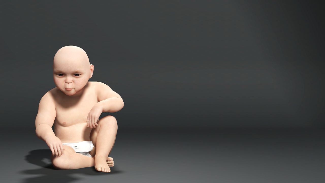 Media 1 for listing Realistic Baby 3D Character – Cute Infant Model for Animation & Games