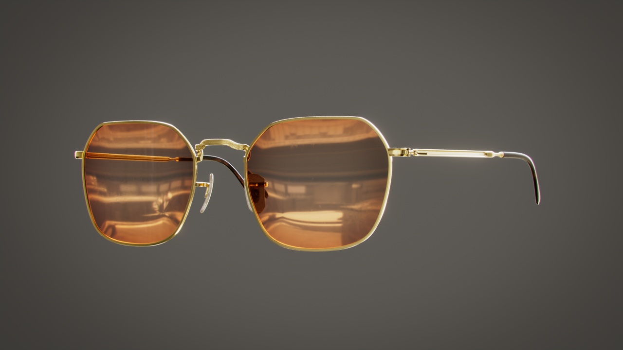 Media 1 for listing Gold Aviator Sunglasses