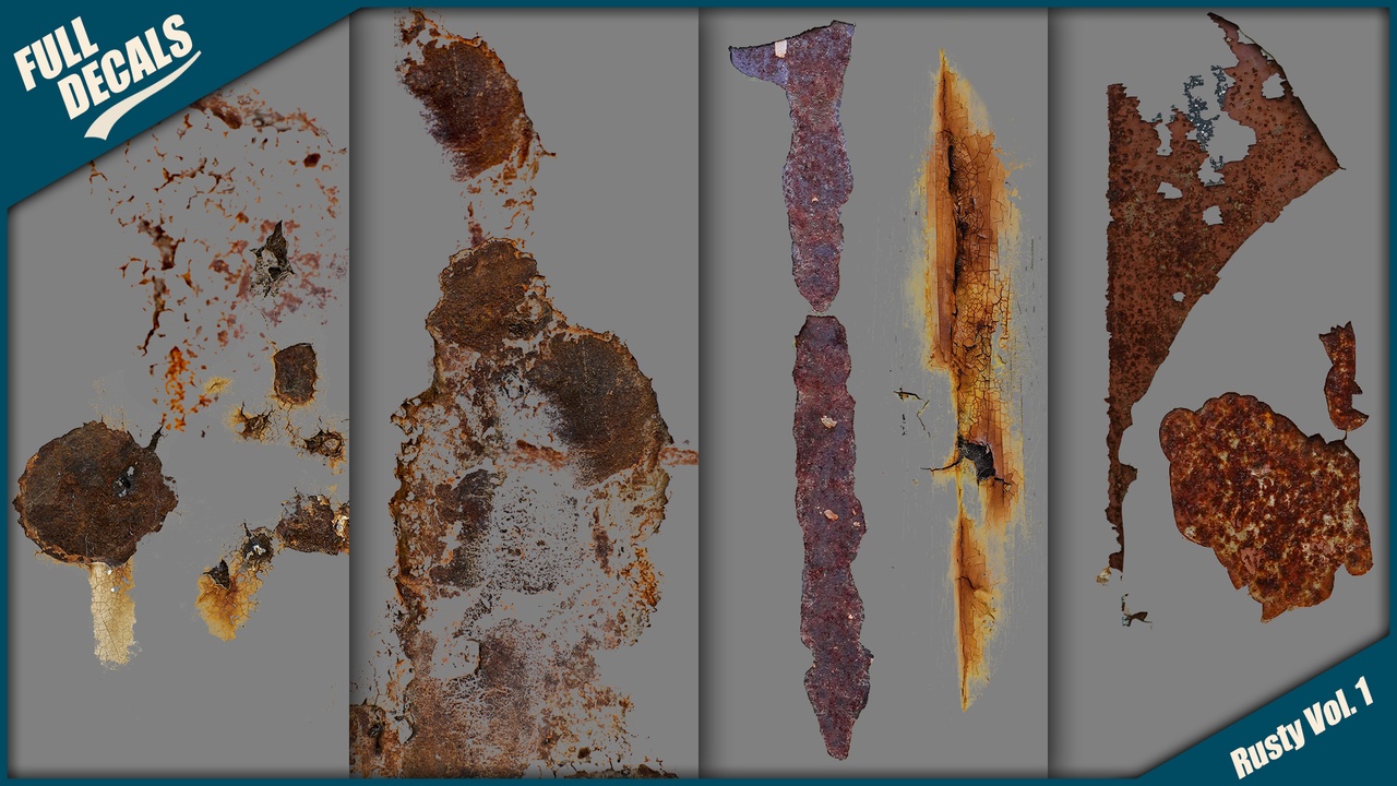 Media 1 for listing Metal rust decals Vol. 1