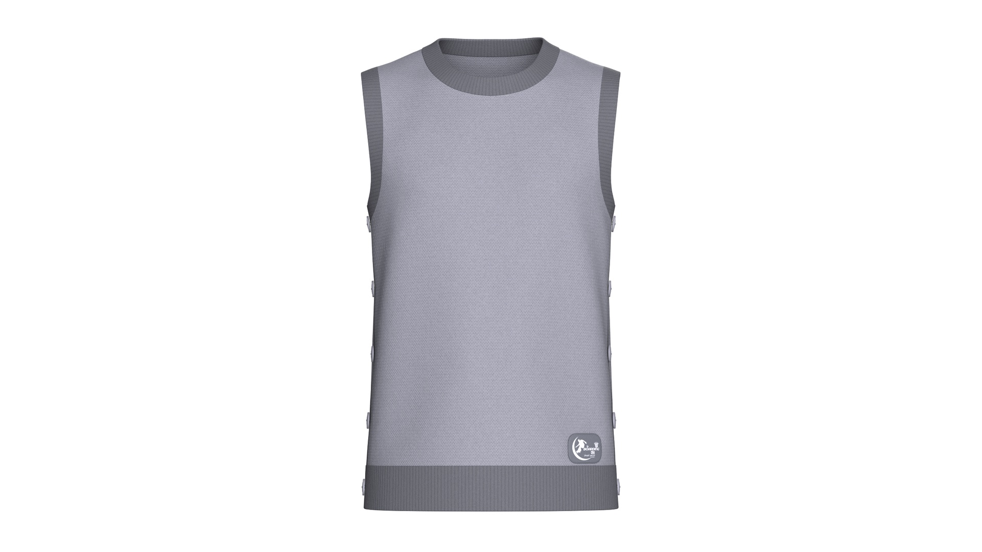 Media 1 for listing Men Sleeveless Side - Button Casual Sweater | High Poly