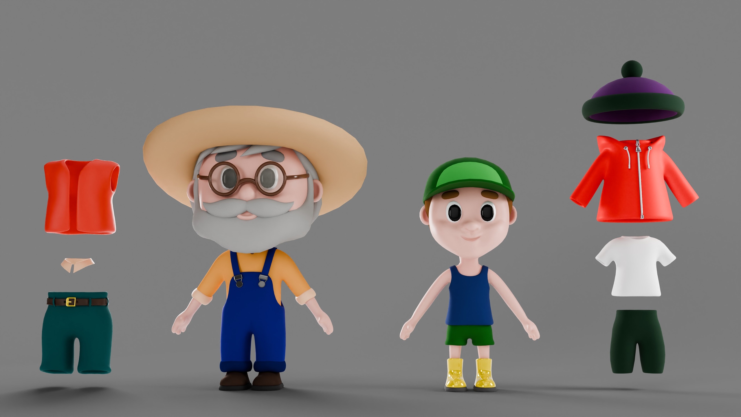 Media 1 for listing Stylized Farmer and Grandson