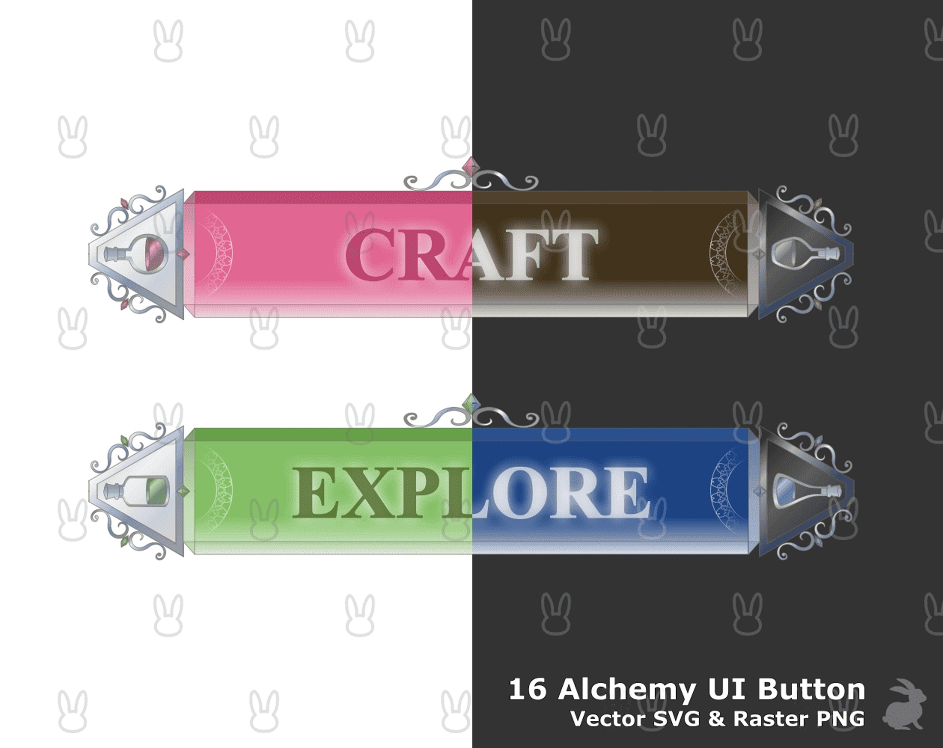 Media 1 for listing 16 Antique & Alchemy UI Button - Vector Frames Set