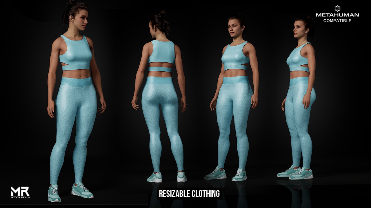 Media 1 for listing Women’s Activewear Gym Set – MetaHuman Clothing