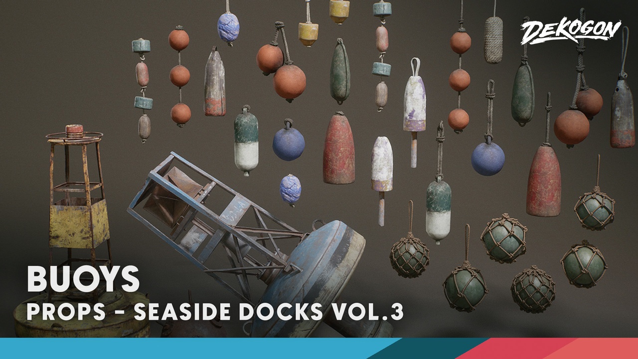Media 1 for listing Seaside Docks VOL.3 - Buoys (Nanite + Low Poly)