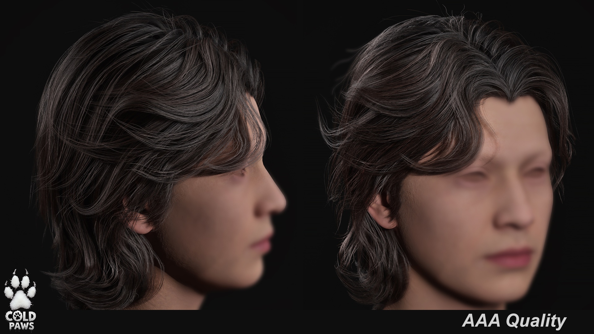 Media 1 for listing Male Hair 01 - Medium-Length Layered Haircut - Game Ready