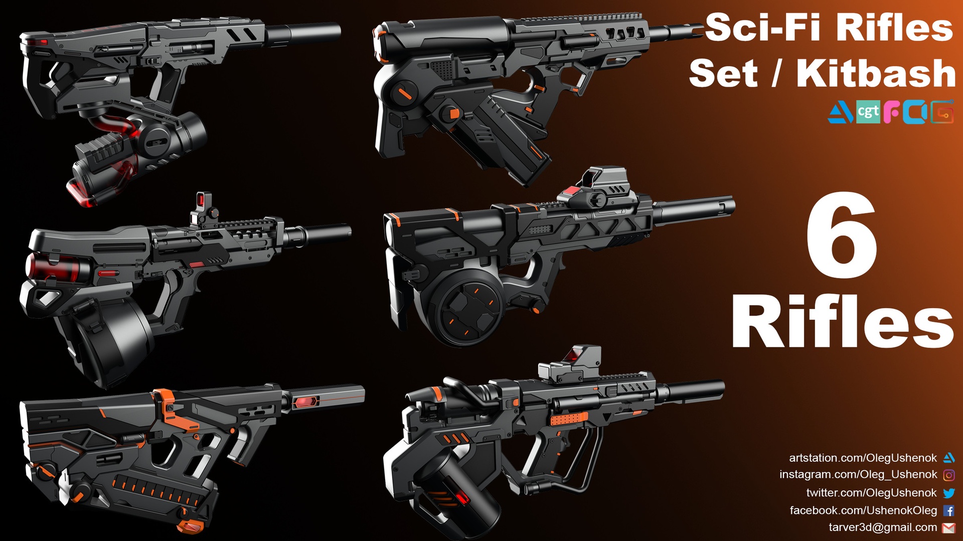 Mídia 1 do anúncio Sci-Fi Rifles Set "Alpha"