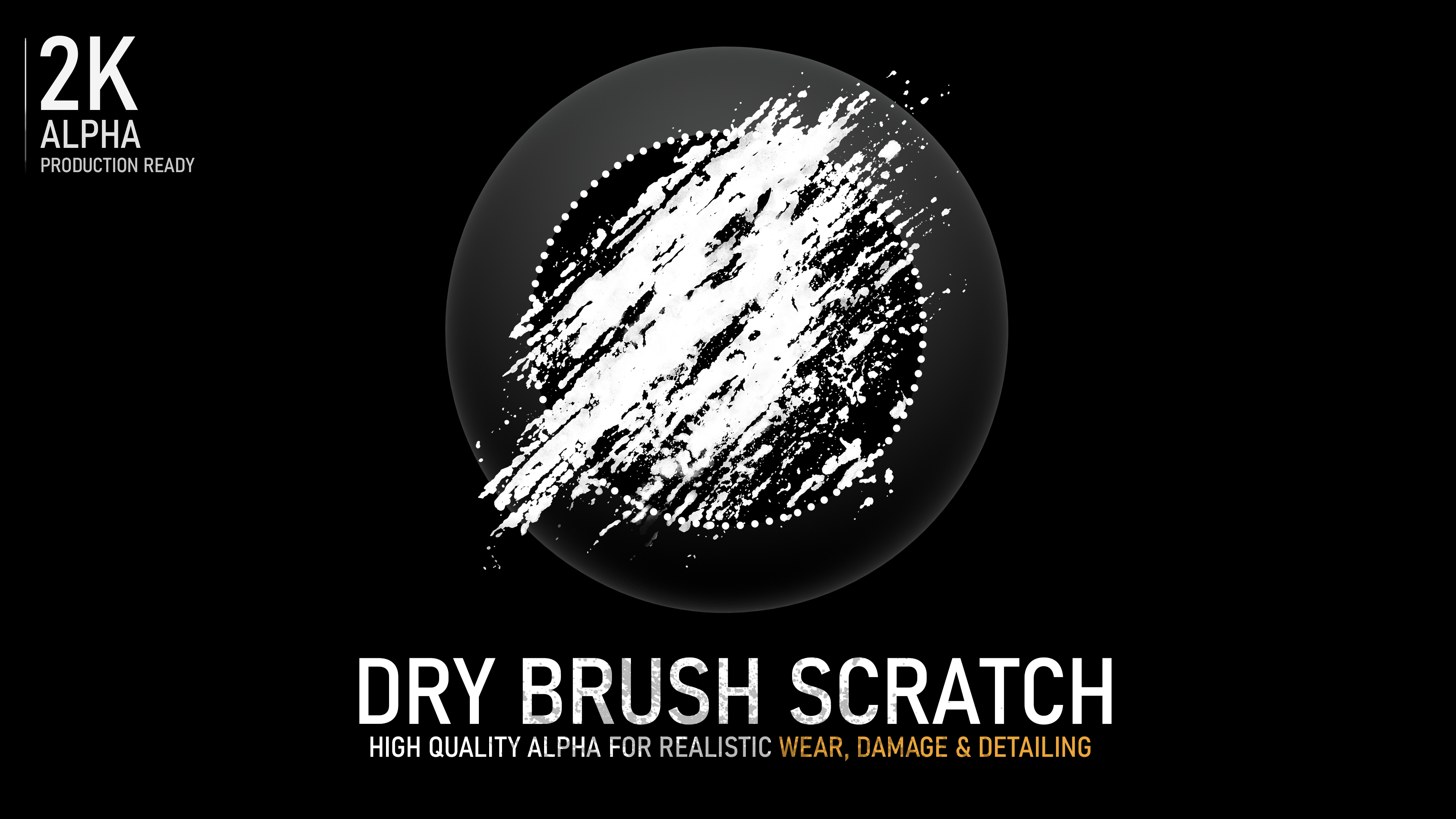 Dry Brush Scratch Alpha | High-Resolution Grunge Texture | Fab