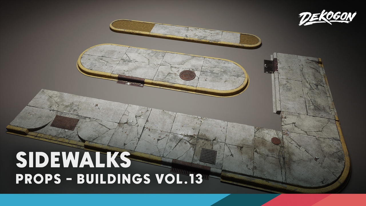 Media 1 for listing Buildings VOL.13 - Sidewalks (Vertex Paintable Debris/Water/Damage/Dirt)