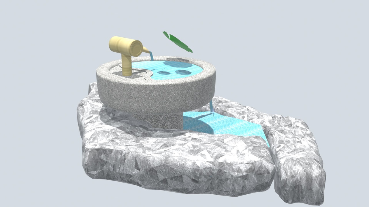 Media 1 for listing Chinese Stone Mill Bamboo Water Feature Fountain 3D Model