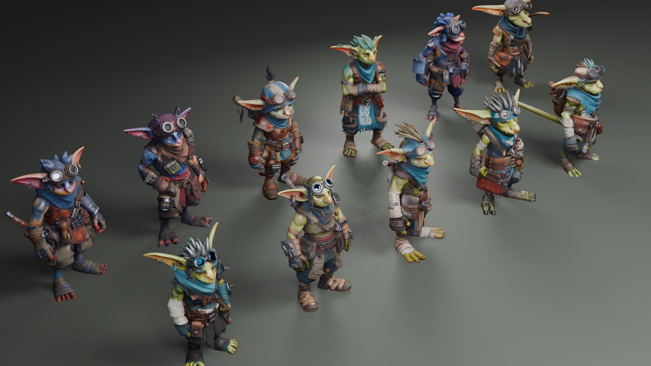 Media 1 for listing Stylized Gremlins (LowPoly)👺