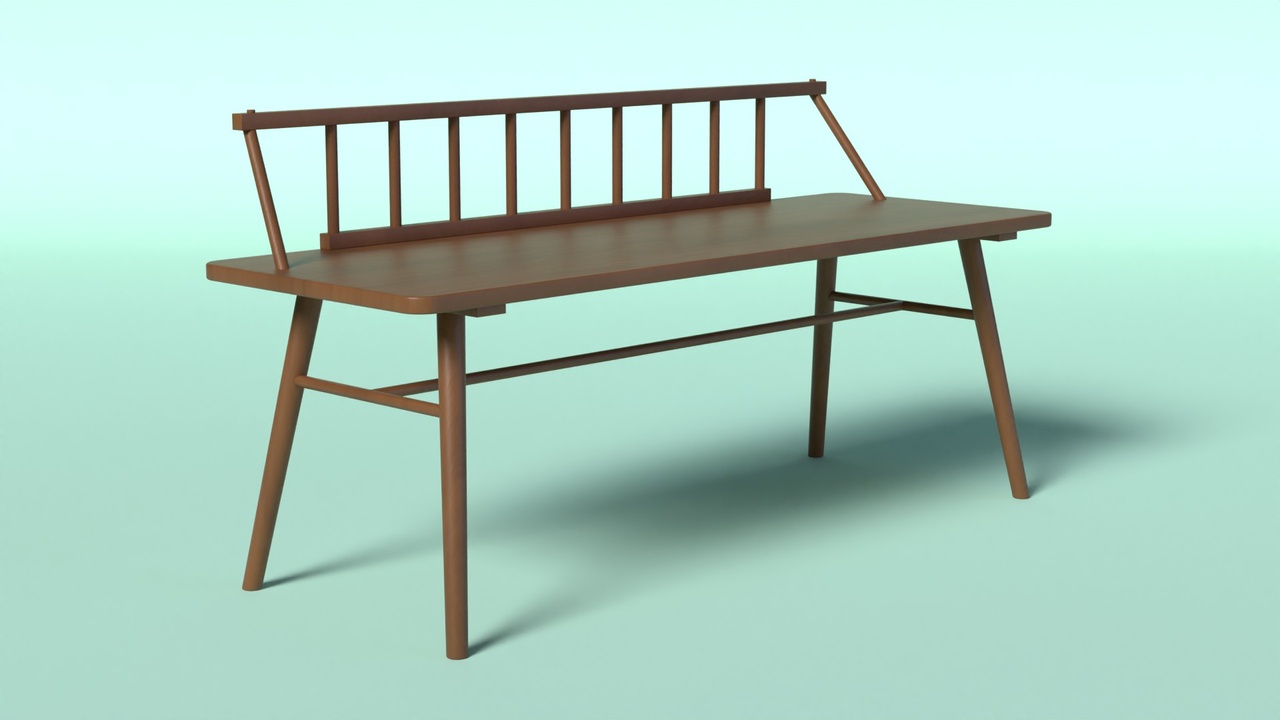 Media 1 for listing Low Back Wood Bench