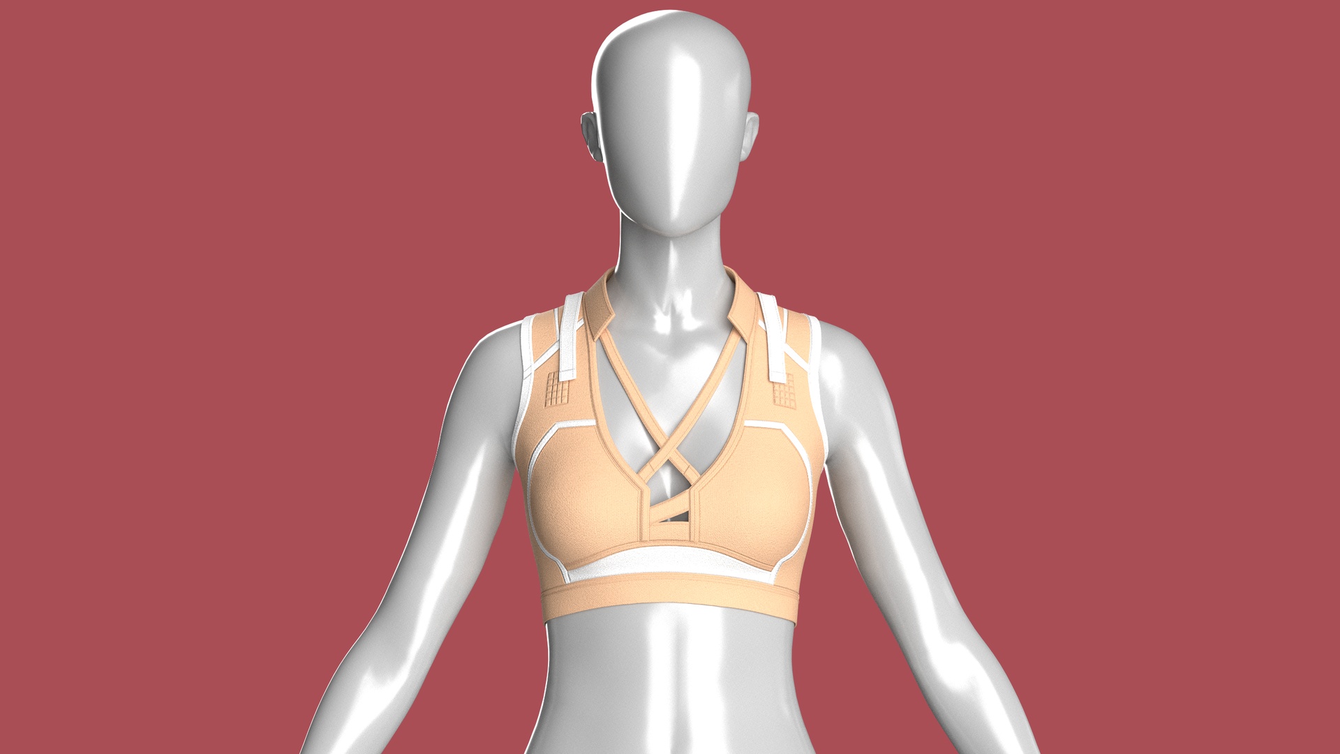 Media 1 for listing Girls Sports Bra With White Tactical Harness | High Poly