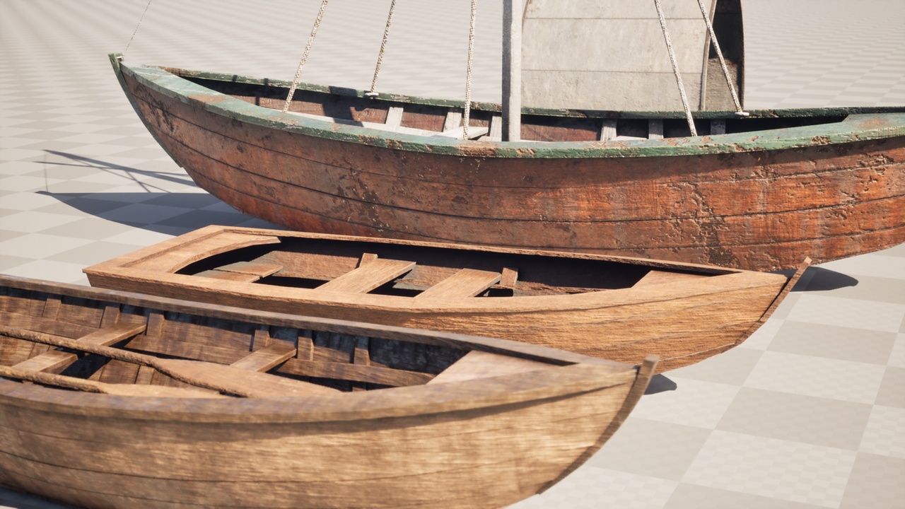 Media 1 for listing Medieval & Coastal Wooden Boats Pack