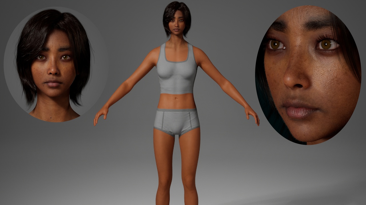 Media 1 for listing Editable MetaHuman female character - Ling Xuan.With hair, no clothing included.