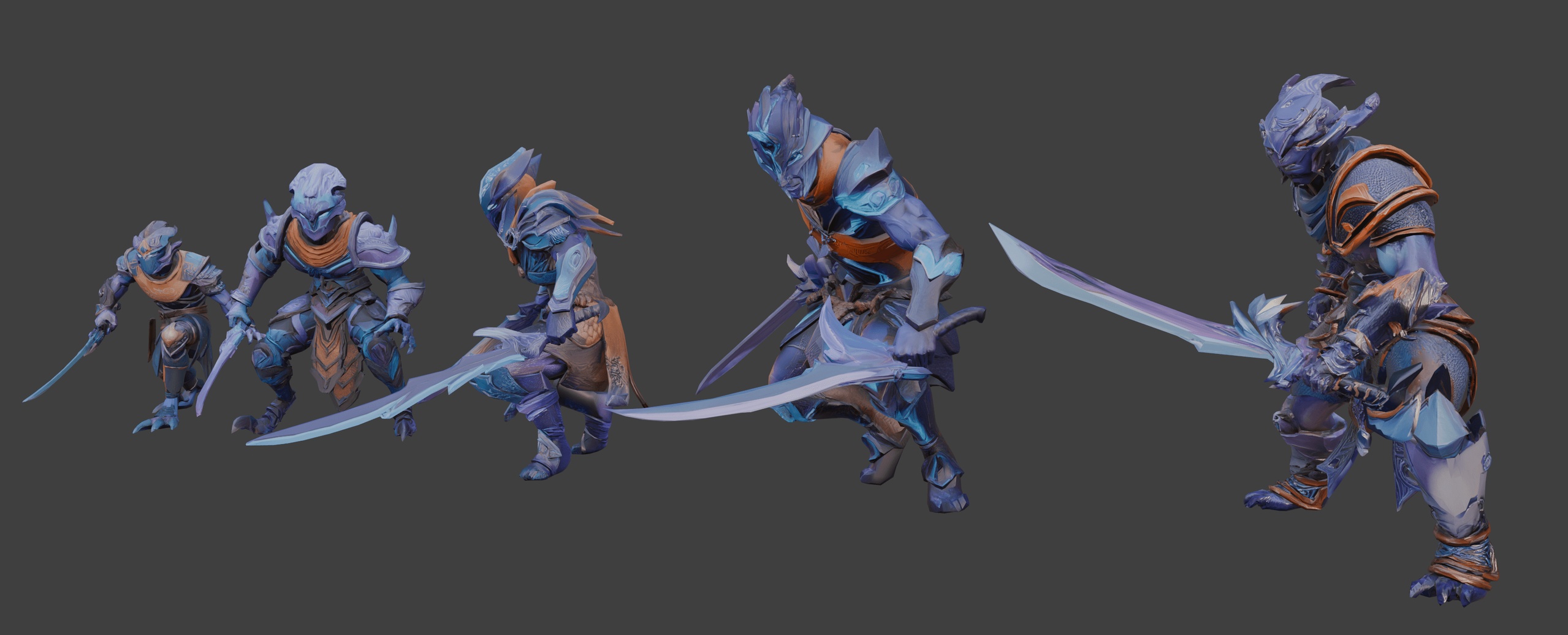 Media 1 for listing Fantasy Frostblade Assassins ❄️ (LowPoly)