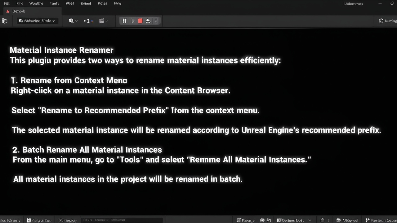 Media 1 for listing Material Instance Renamer Plugin