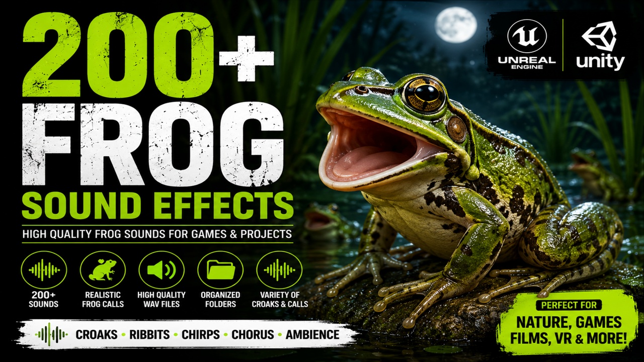 Media 1 for listing Frog Sounds 200+ Sound Effects FX – High-Quality Frog Calls