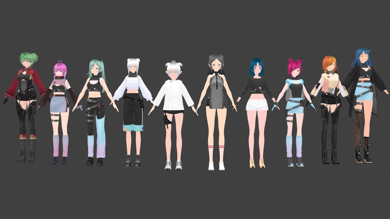 Media 1 for listing Cyber Idol Heroine | VRoid, Modular & VTuber-Ready