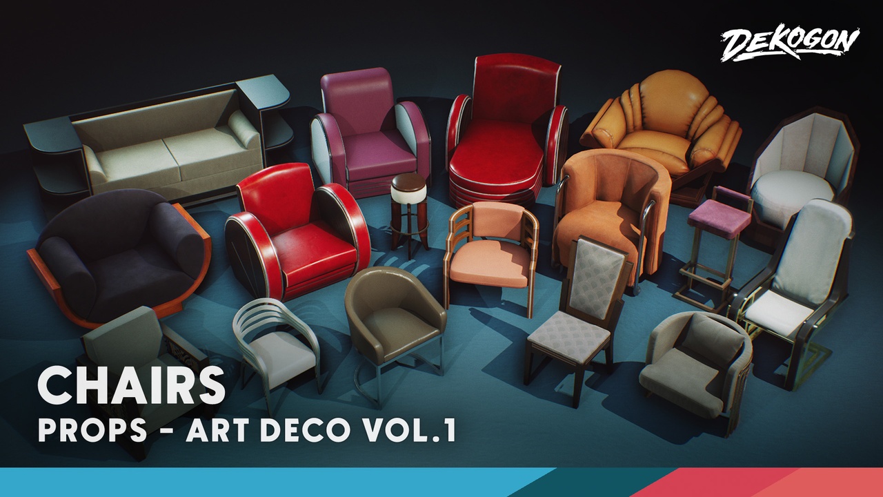 Media 1 for listing Art Deco Furniture and Props VOL.1 - Chairs