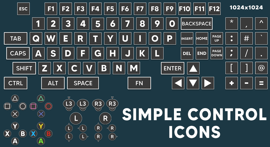 Simple Control Icons | Fab