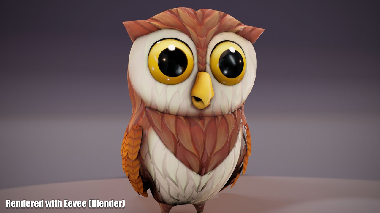 Media 1 for listing Cartoon Owl Animated 3D Model