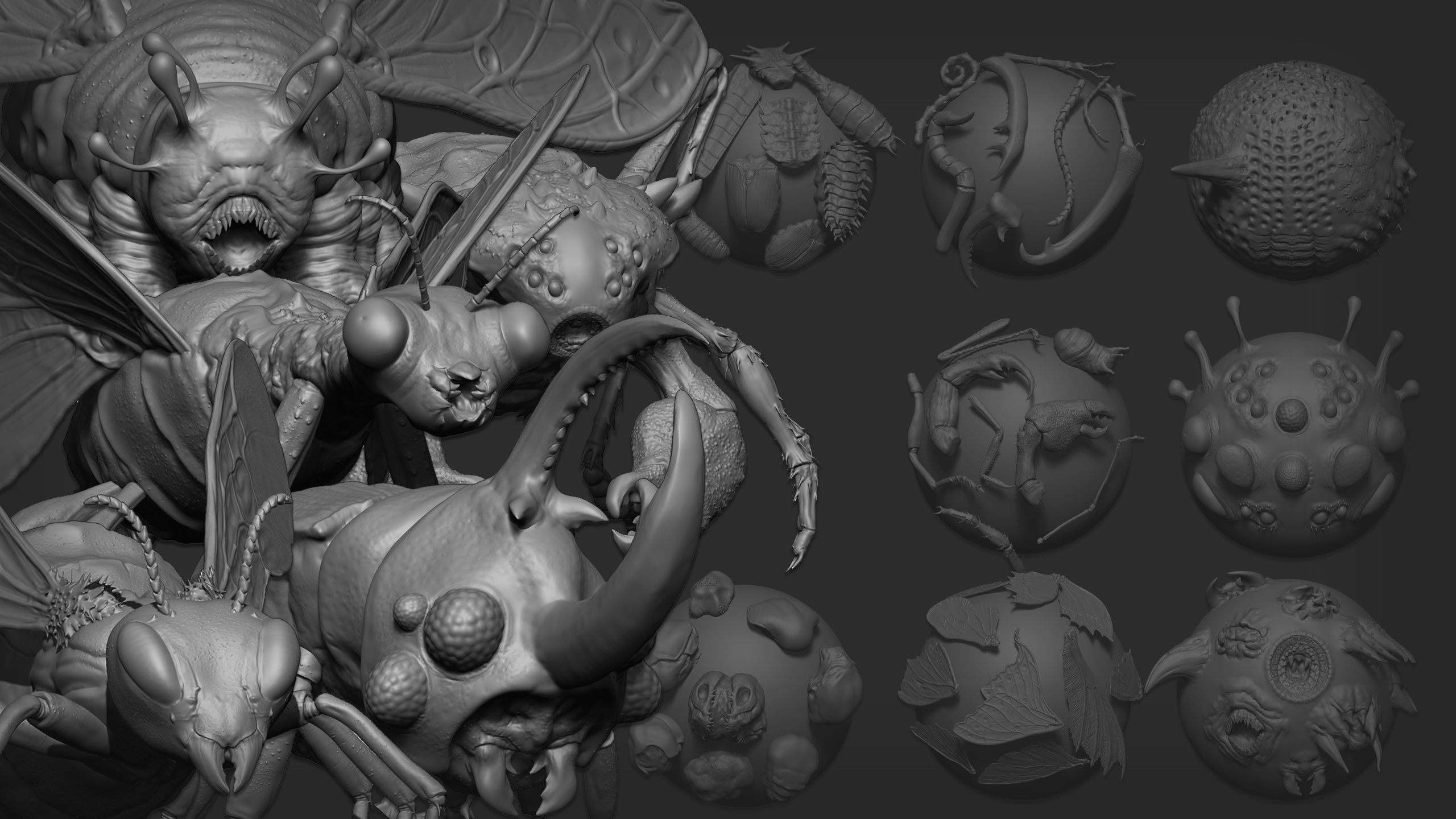 Media 1 for listing Zbrush + Blender - 80 Insectoid Creature Brush mega Pack
