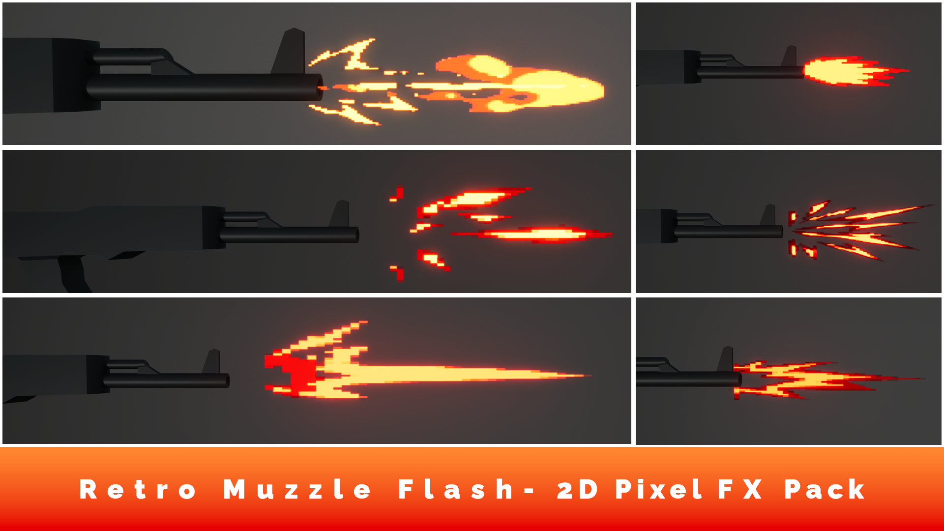 Retro Muzzle Flash - 2D Pixel Animated FX Pack | Fab