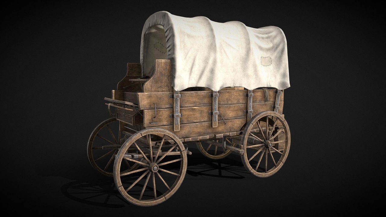 Media 1 for listing Covered wooden wagon