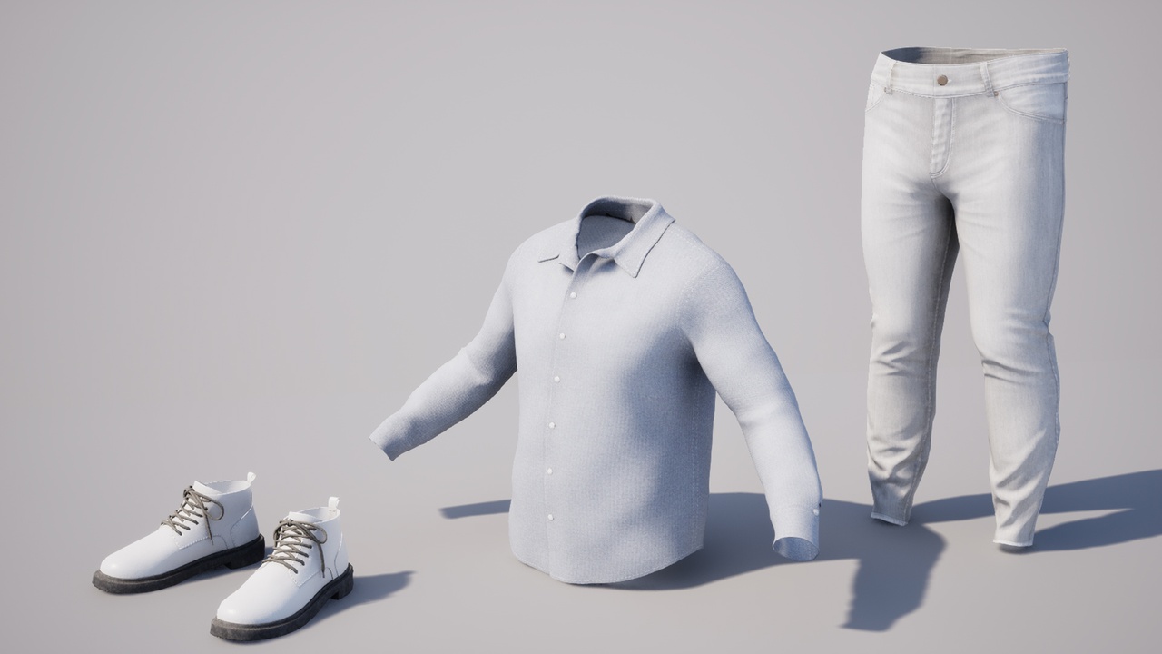 Media 1 for listing Men Fashion Shirt Outfit - Metahuman Casualwear Sets Clothes Parametric PBR