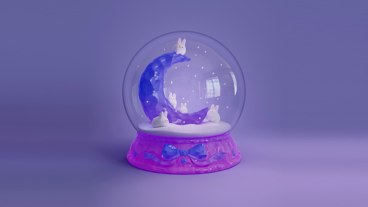 Media 1 for listing Snow Globe Bunnies