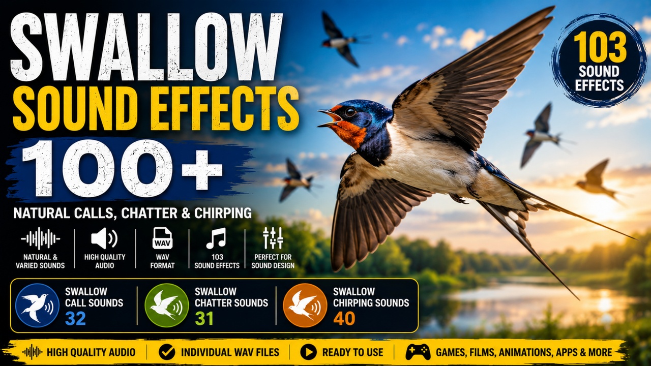 Media 1 for listing Swallow Sound Effects 100+ – Calls, Chatter & Natural Chirping