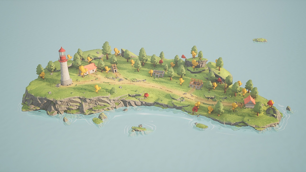 Media 1 for listing Stylized Lighthouse Island - Nature Environment