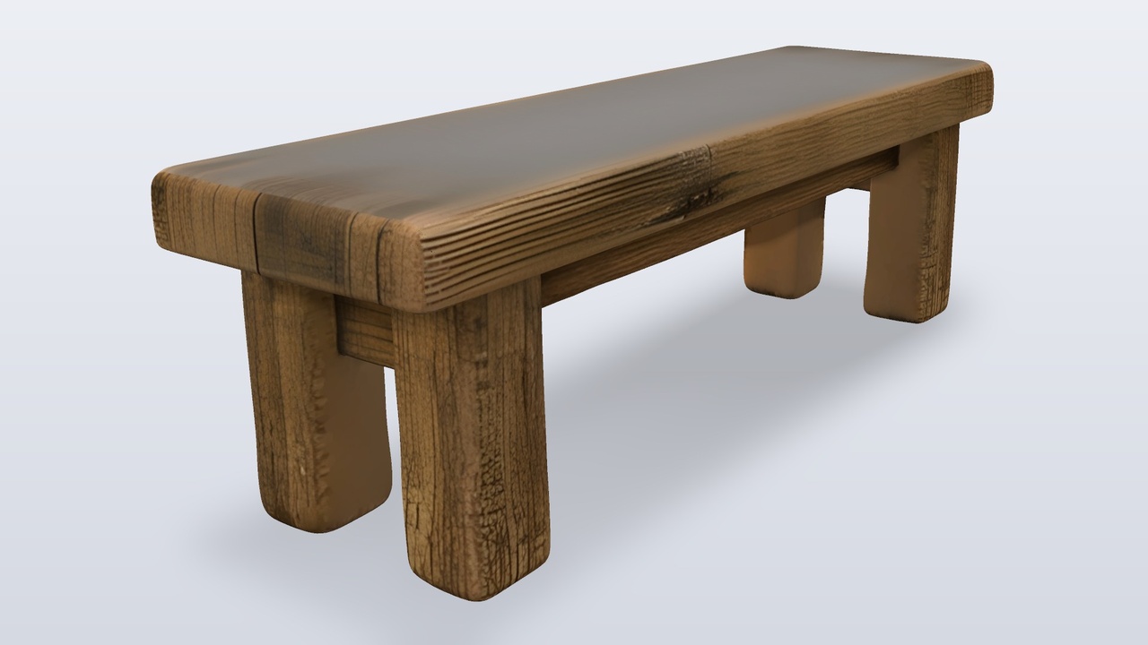 Media 1 for listing Rustic Wooden Plank Bench