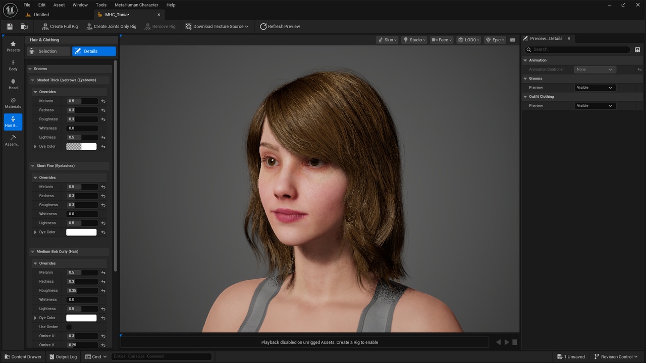 Media 1 for listing Tonia | MetaHuman Character