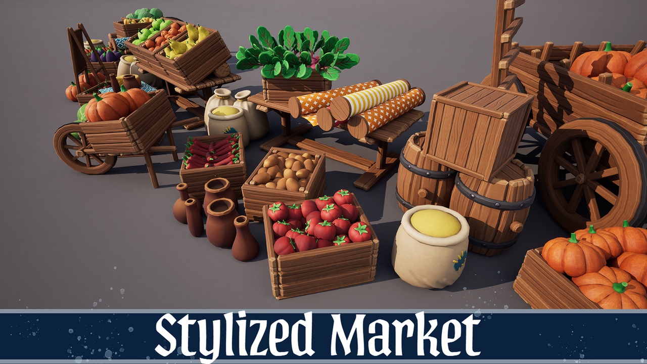 Media 1 for listing Stylized Market Pack, Nanite compatible
