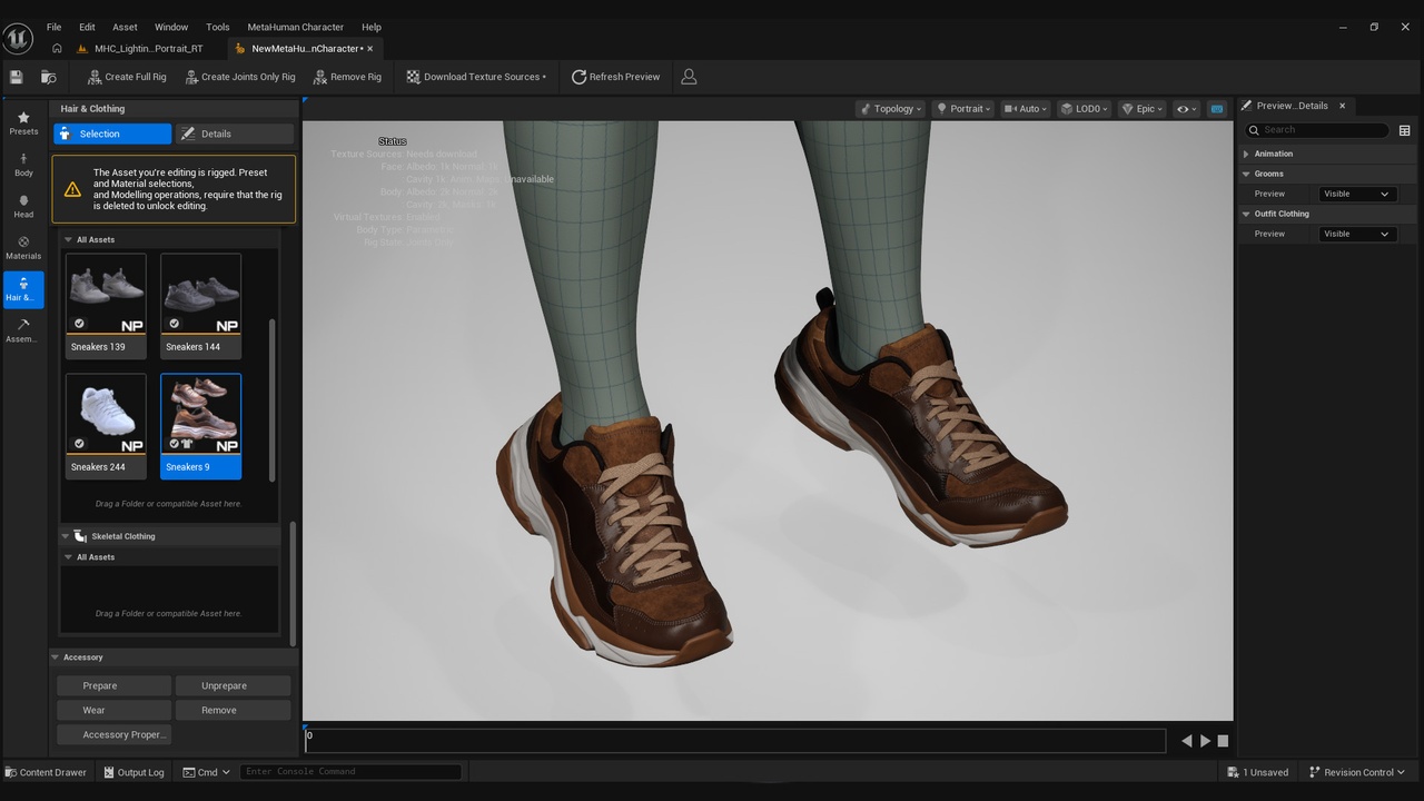 Media 1 for listing 3D Sneakers Collection for Metahumans 1 - MHPKG