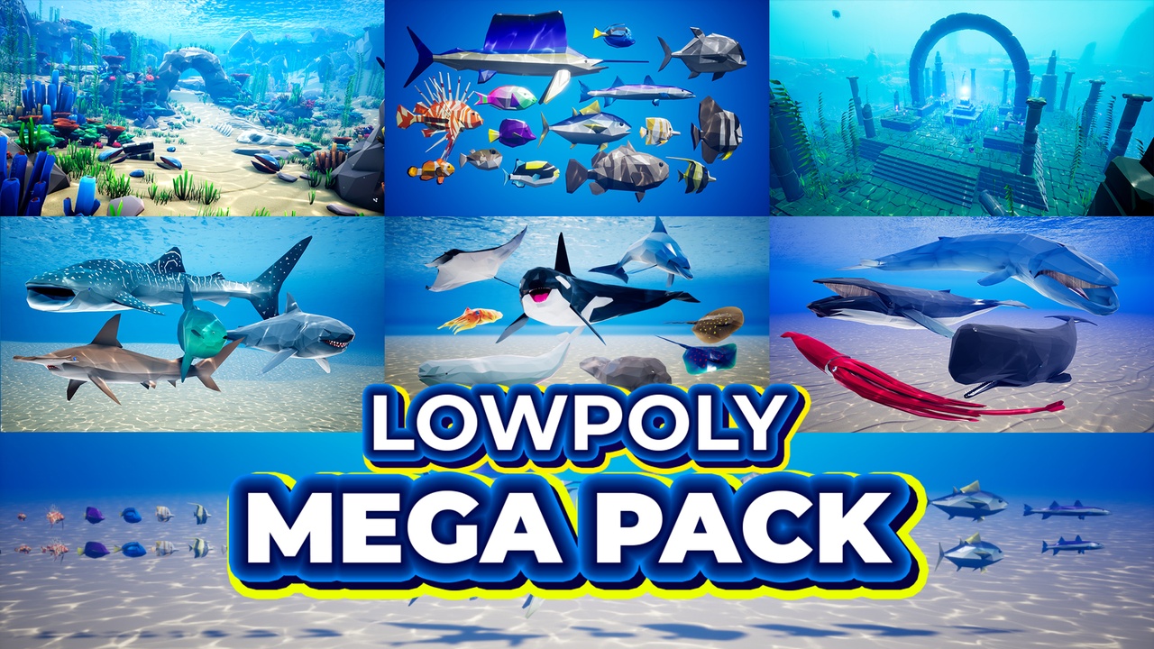 Media 1 for listing Poly Style Low Poly Ocean Mega Pack