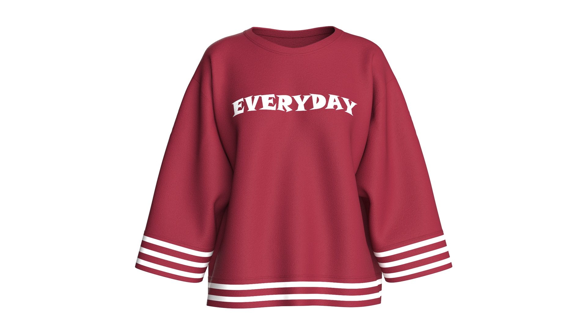 Media 1 for listing Girls Oversized Striped Crew - Neck Sweatshirt | High Poly